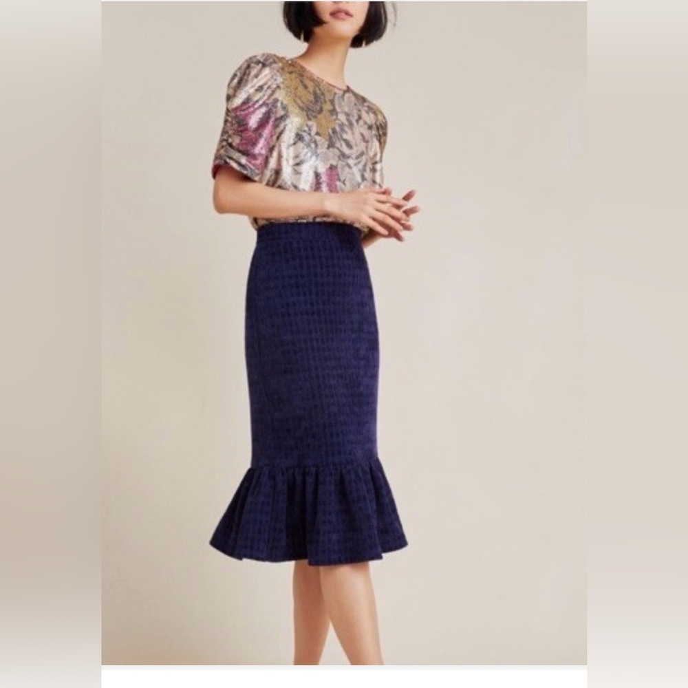 Anthropologie Marie Floral Sequined Puff Sleeve Blouse Size 10 NWT - Picture 4 of 11
